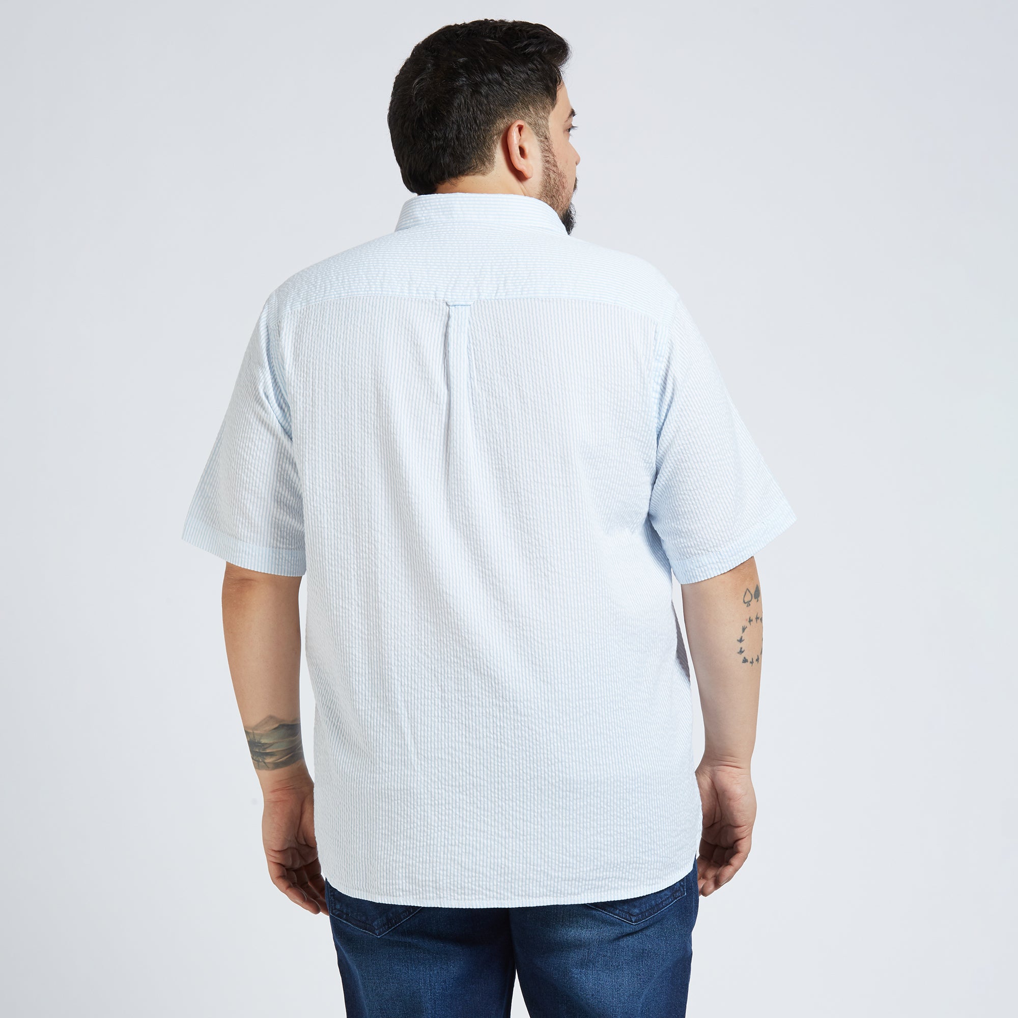 Plus Size Casual Shirt | 4XL - 10XL | 100% Cotton | Blue