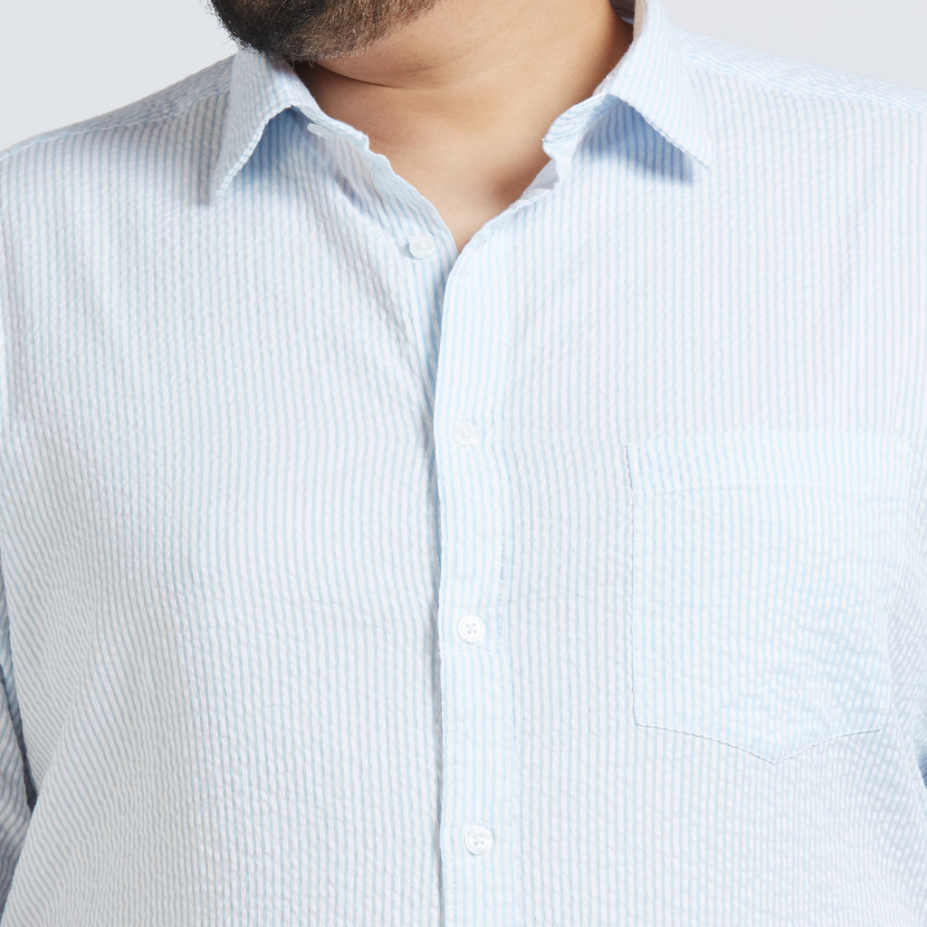 Plus Size Casual Shirt | 4XL - 10XL | 100% Cotton | Blue