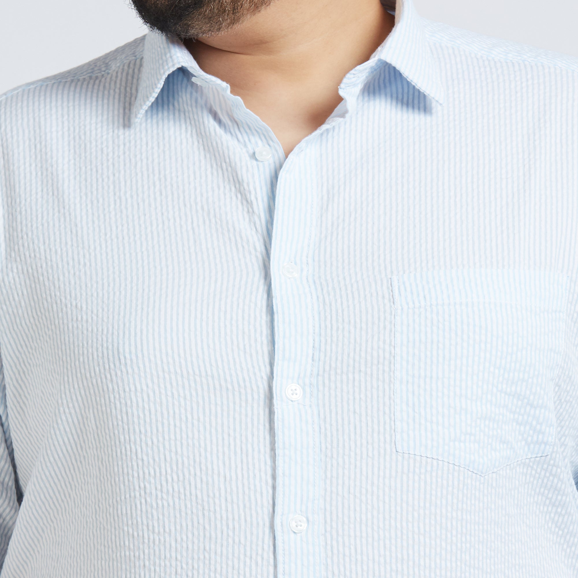 Plus Size Casual Shirt | 4XL - 10XL | 100% Cotton | Blue