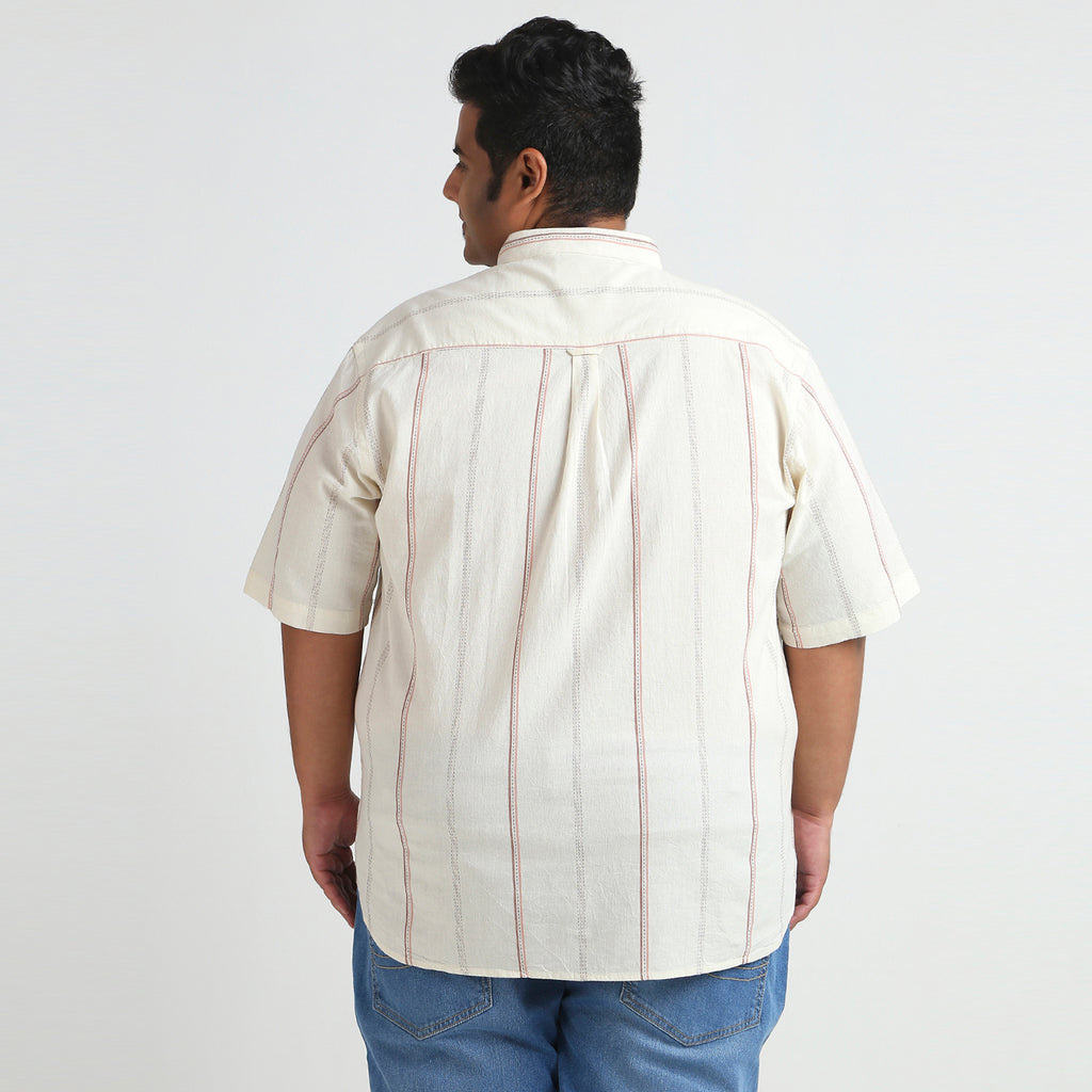 Plus Size Casual Shirt | 4XL - 10XL | 100% Cotton | Off White