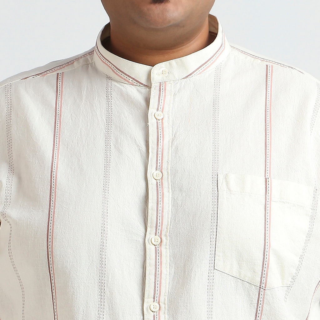 Plus Size Casual Shirt | 4XL - 10XL | 100% Cotton | Off White