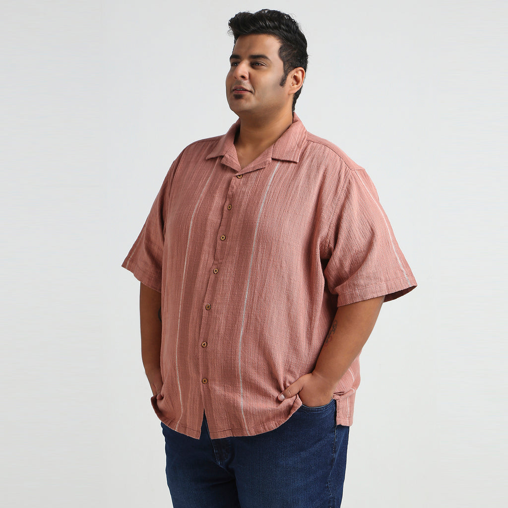 Plus Size Casual Shirt | 4XL - 10XL | 100% Cotton | Rust
