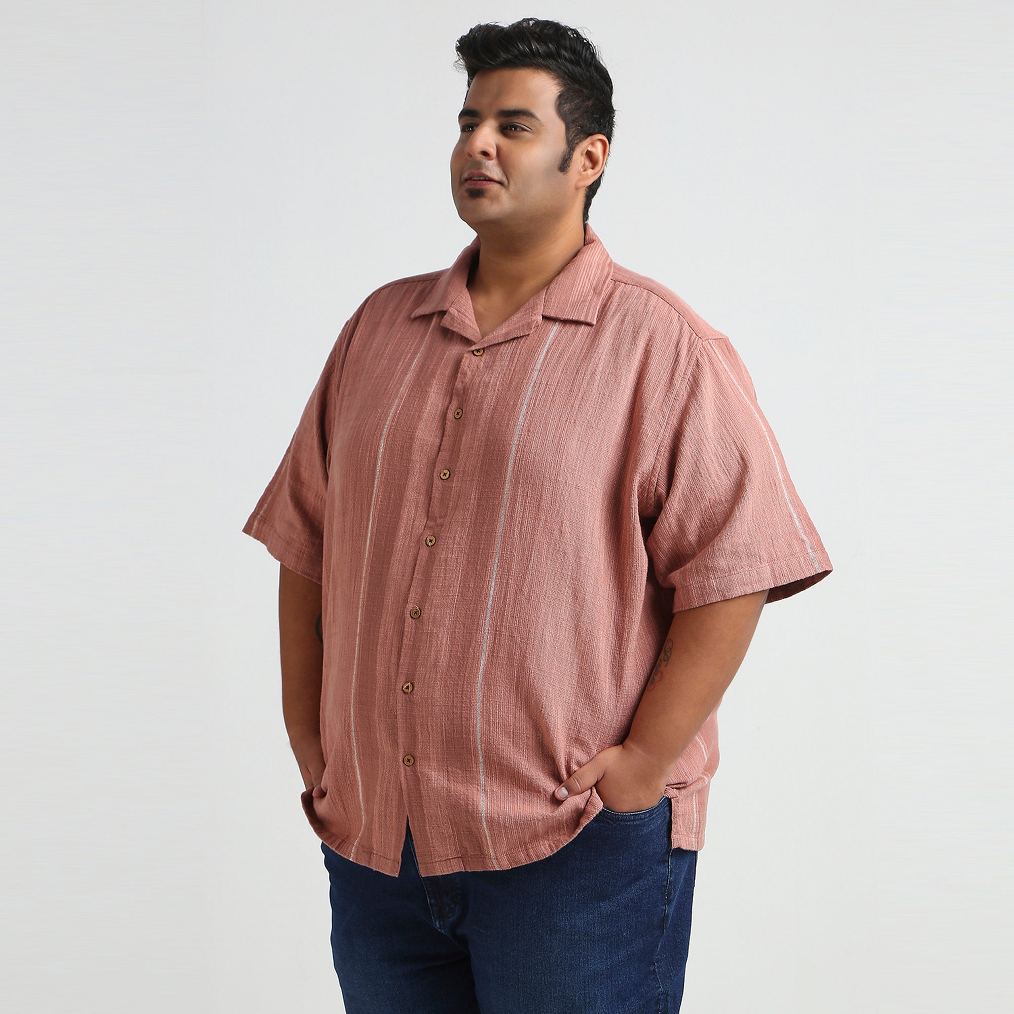 Plus Size Casual Shirt | 4XL - 10XL | 100% Cotton | Rust