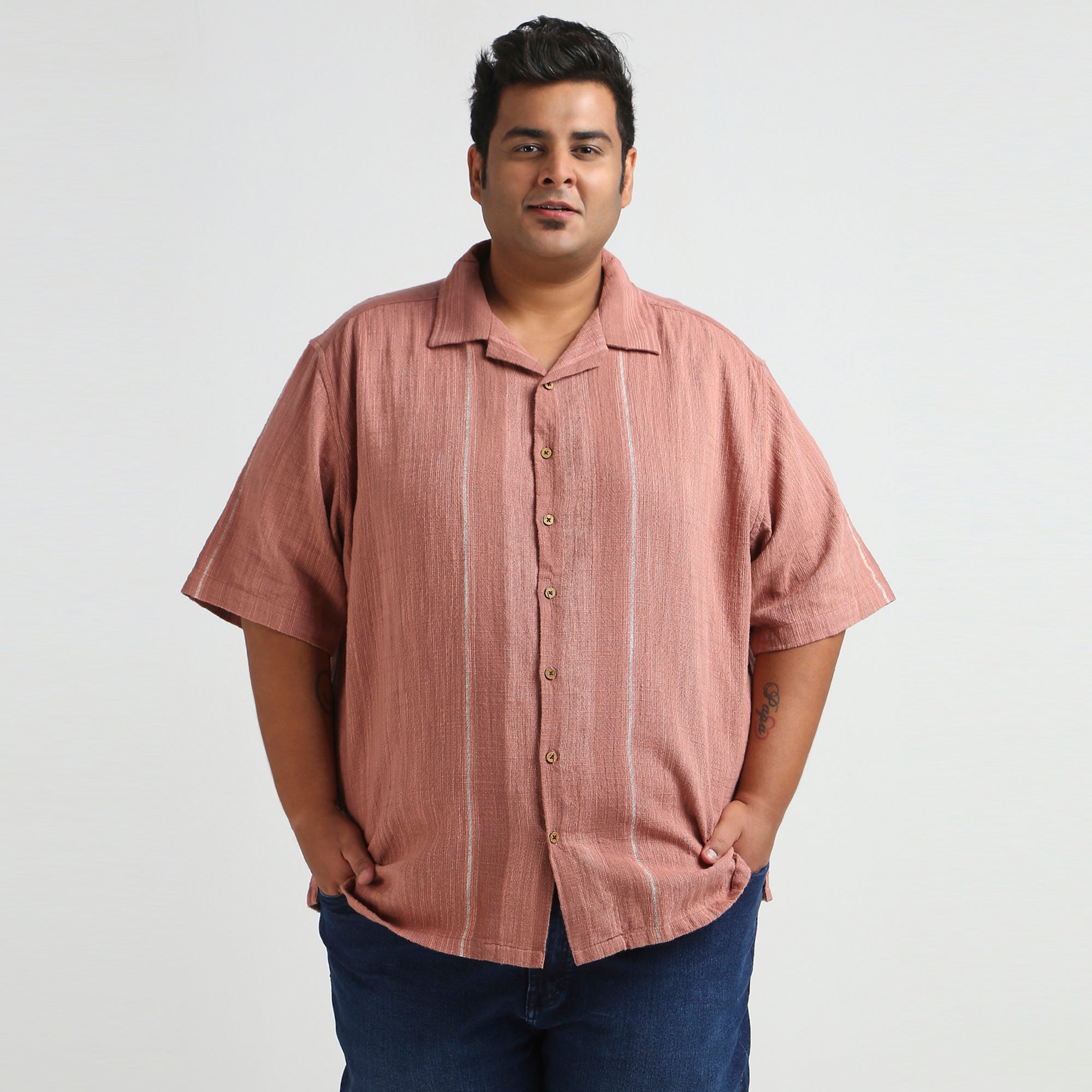 Plus Size Casual Shirt | 4XL - 10XL | 100% Cotton | Rust