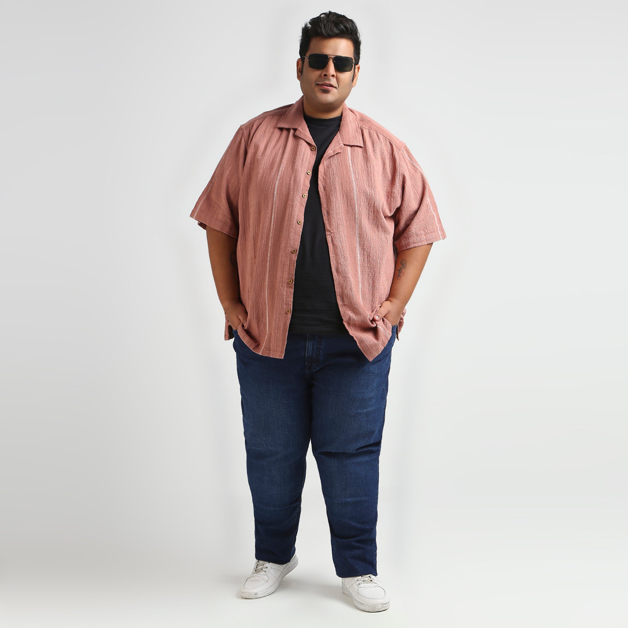 Plus Size Casual Shirt | 4XL - 10XL | 100% Cotton | Rust