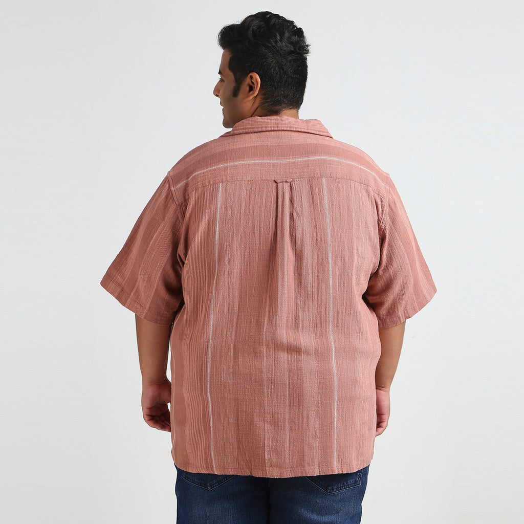 Plus Size Casual Shirt | 4XL - 10XL | 100% Cotton | Rust