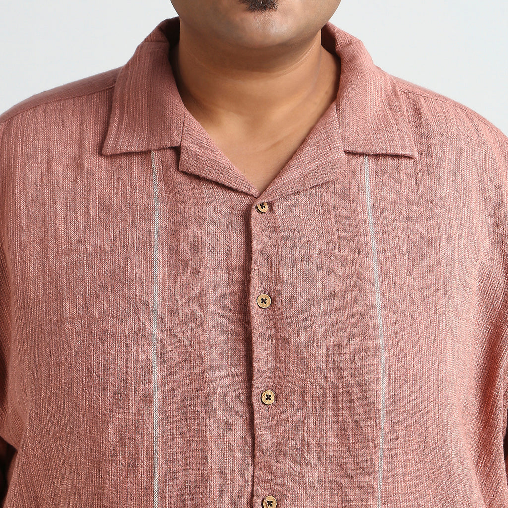 Plus Size Casual Shirt | 4XL - 10XL | 100% Cotton | Rust