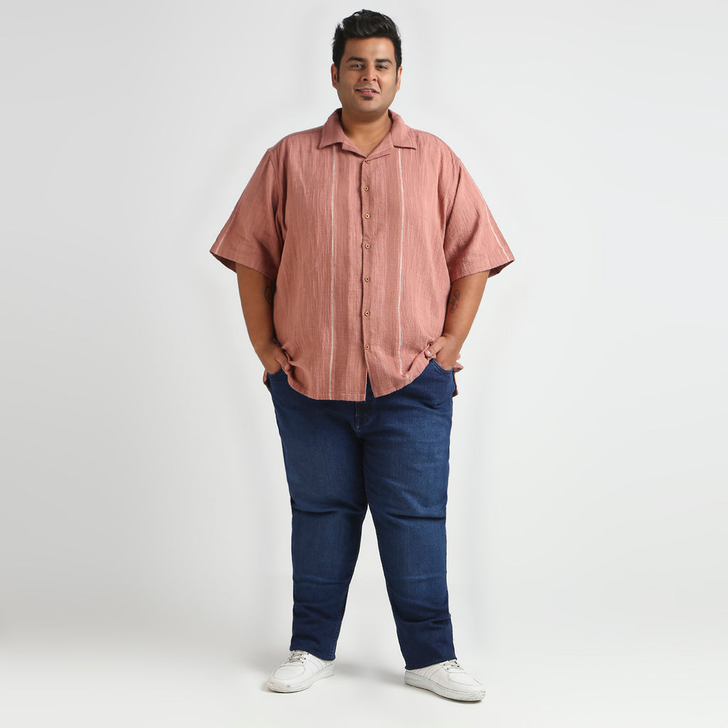 Plus Size Casual Shirt | 4XL - 10XL | 100% Cotton | Rust