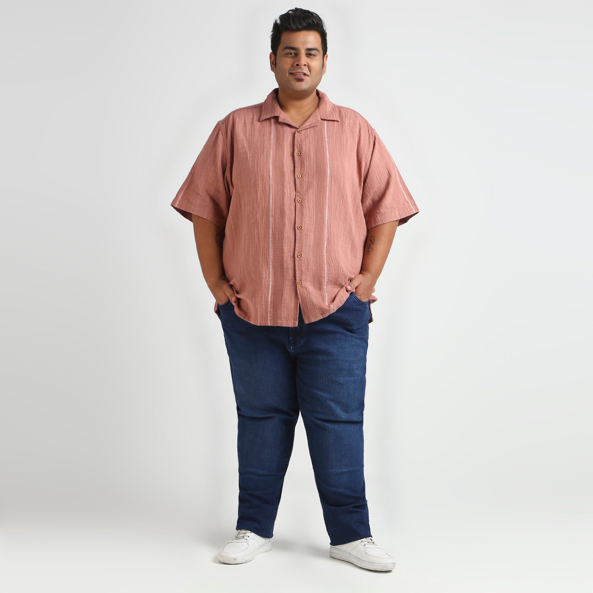 Plus Size Casual Shirt | 4XL - 10XL | 100% Cotton | Rust