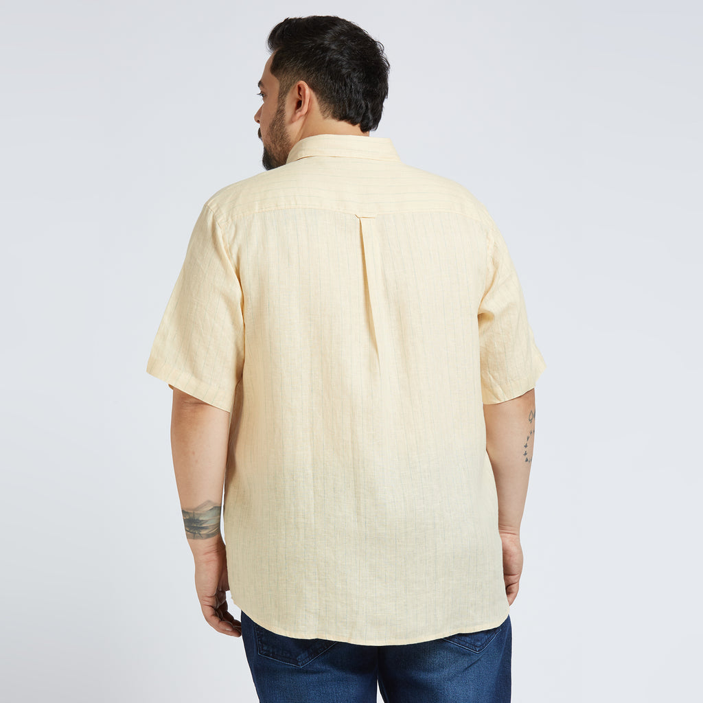 Plus Size Casual Shirt | 4XL - 10XL | 100% Linen | Cream