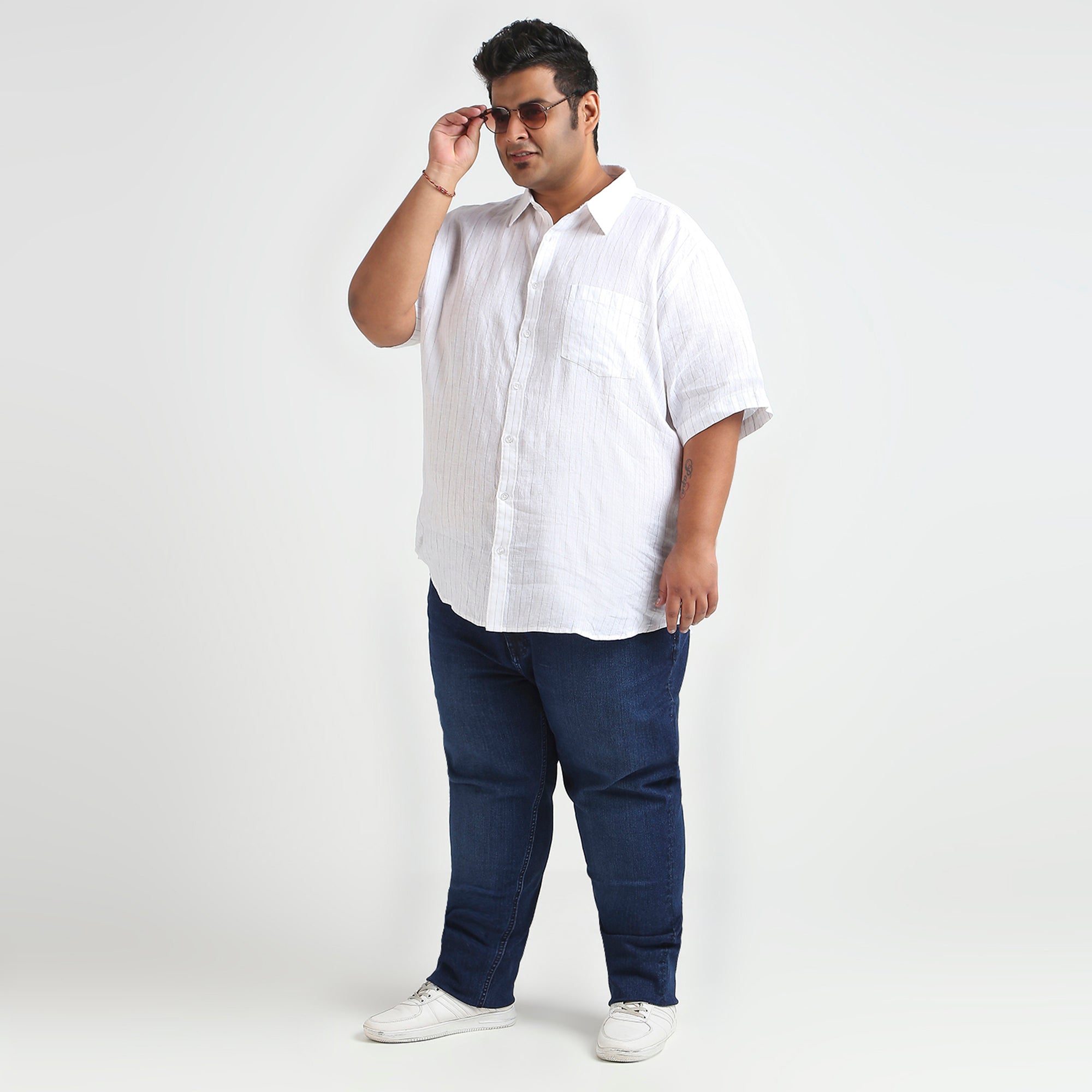 Plus Size Casual Shirt | 4XL - 10XL | 100% Linen | White