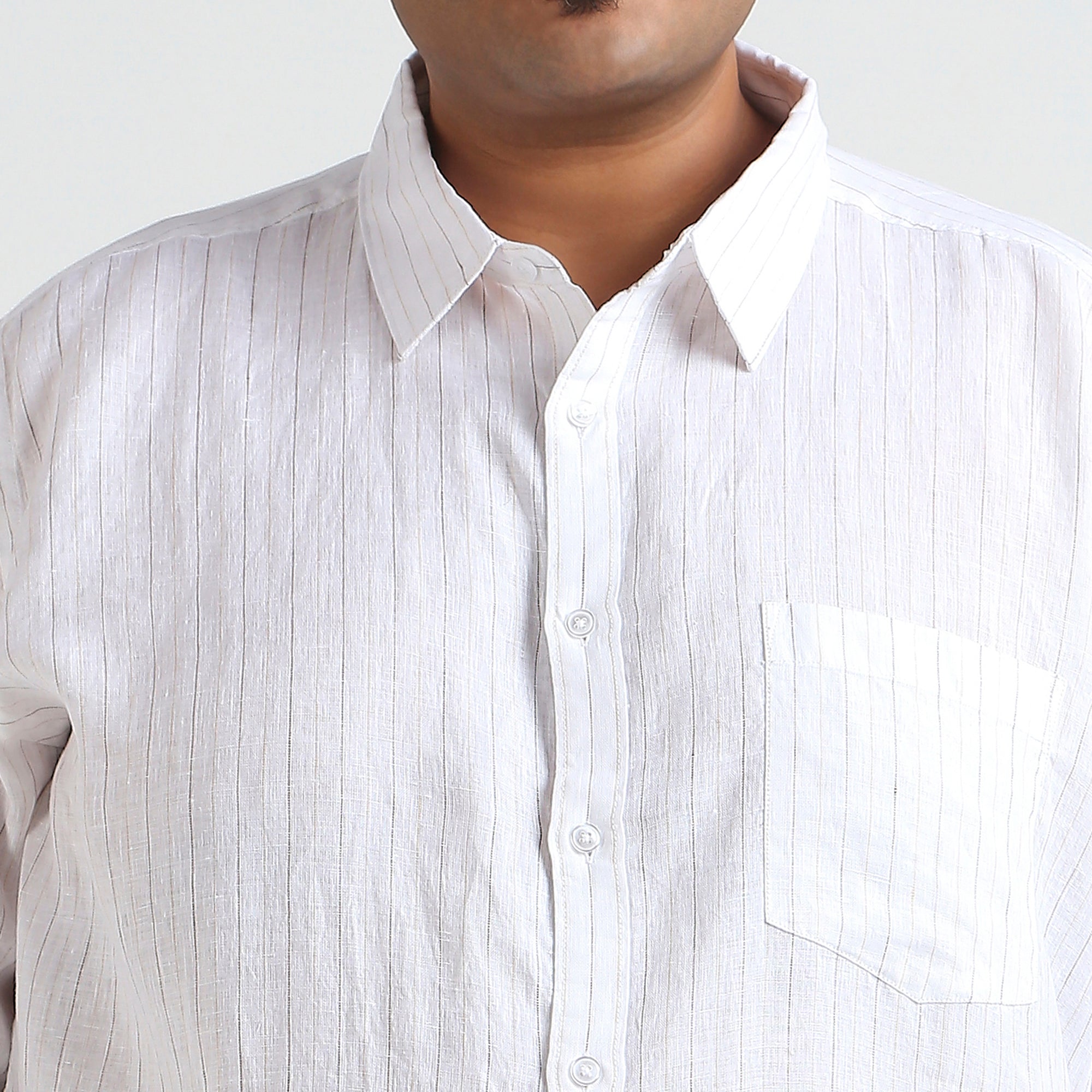 Plus Size Casual Shirt | 4XL - 10XL | 100% Linen | White