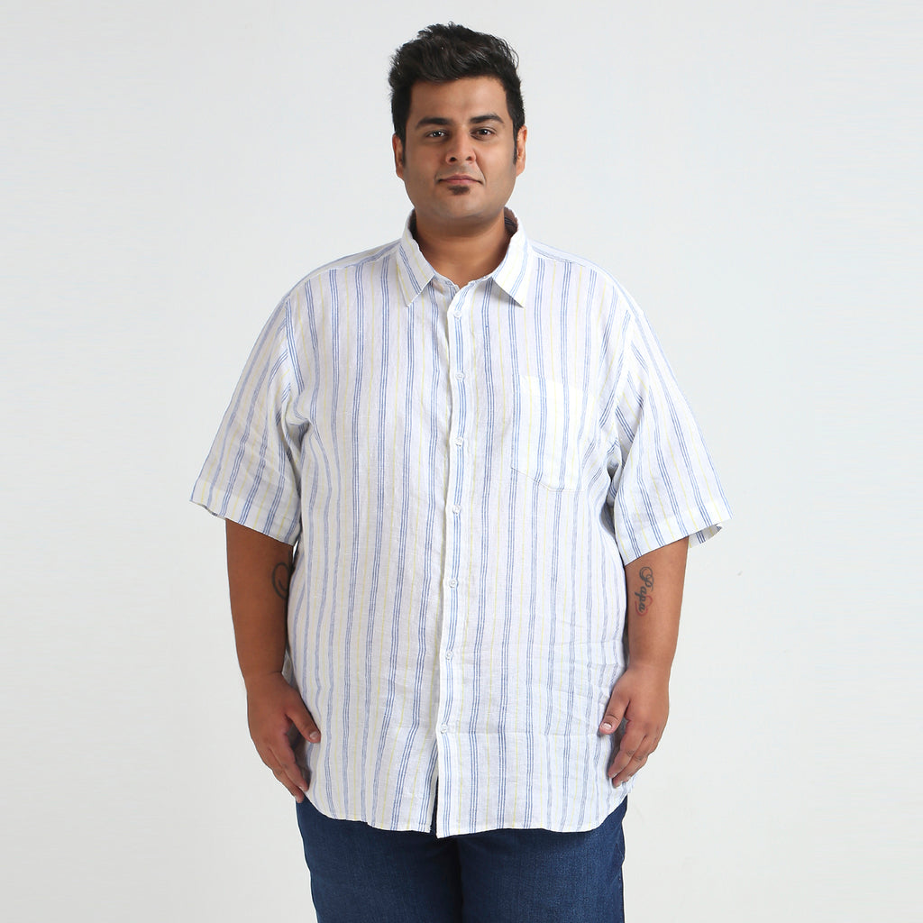 Plus Size Casual Shirt | 4XL - 10XL | 100% Linen | White