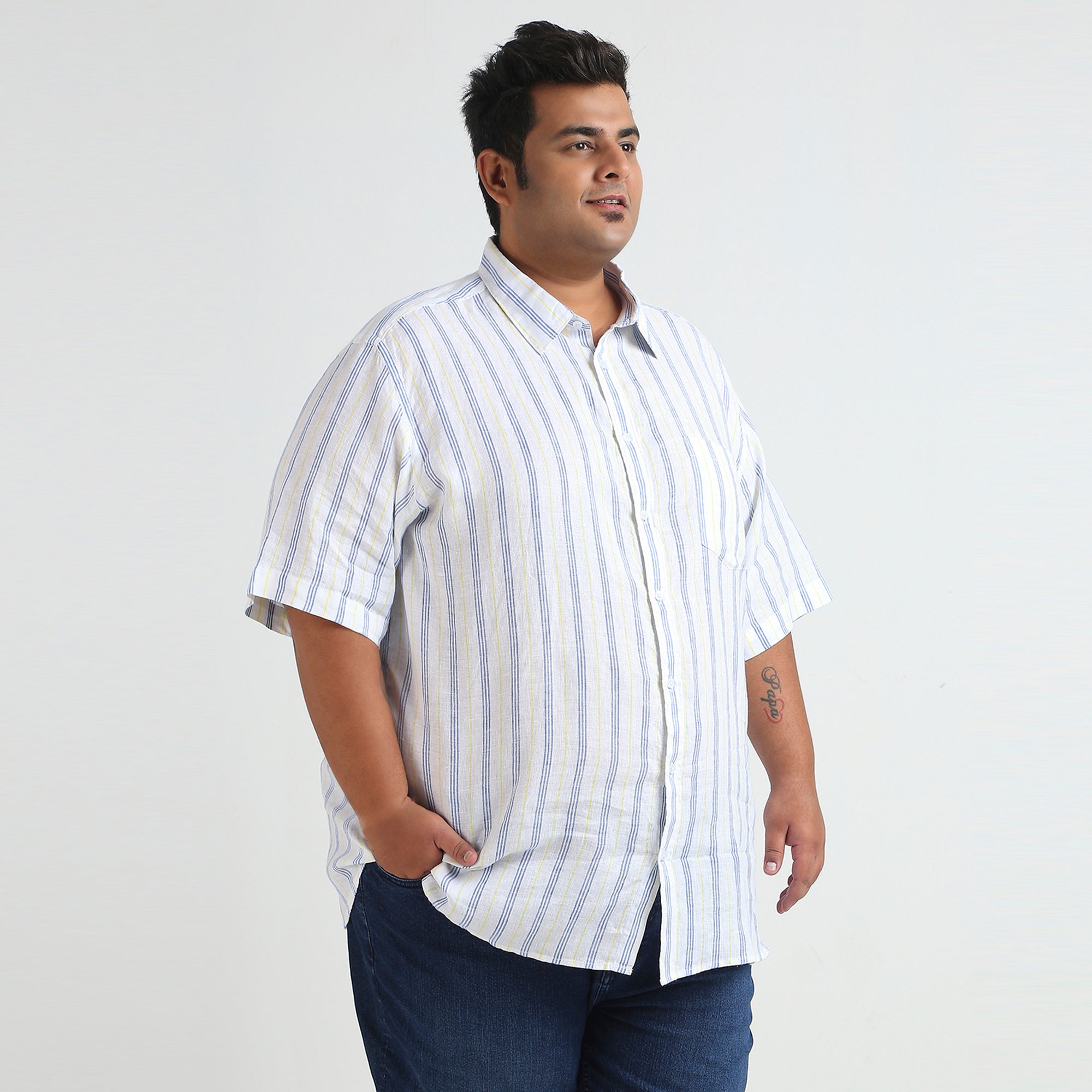 Plus Size Casual Shirt | 4XL - 10XL | 100% Linen | White