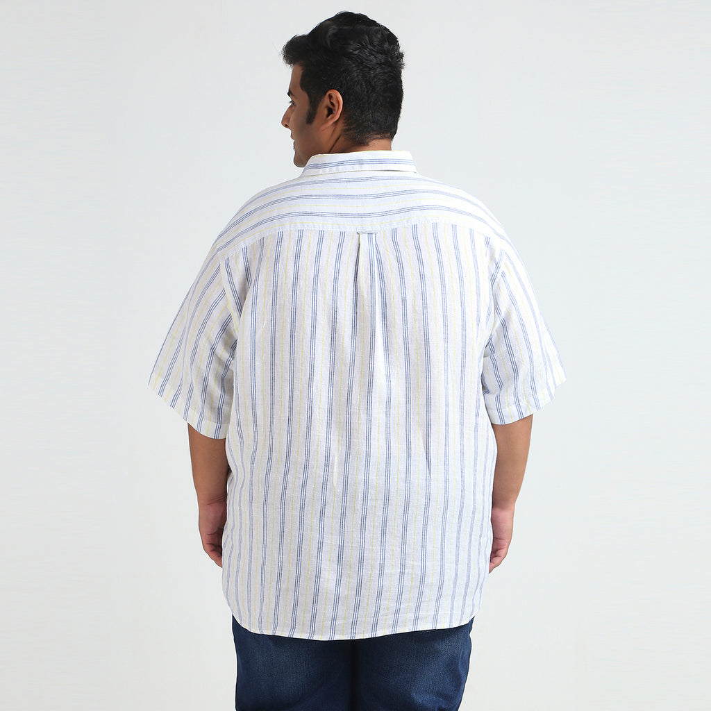 Plus Size Casual Shirt | 4XL - 10XL | 100% Linen | White