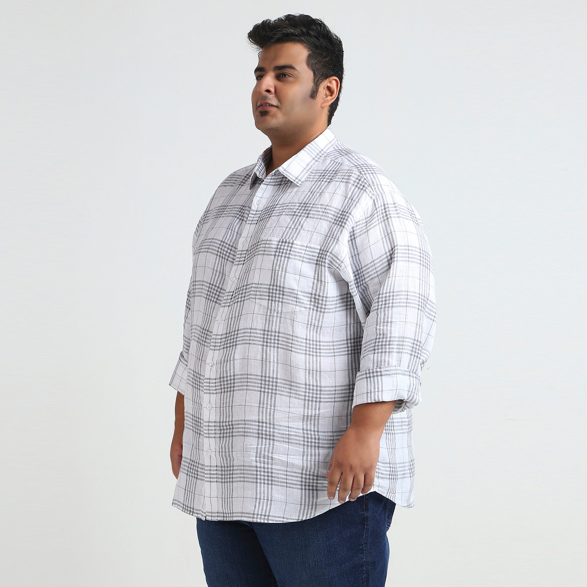 Plus Size Casual Shirt | 4XL - 10XL | 100% Linen | White