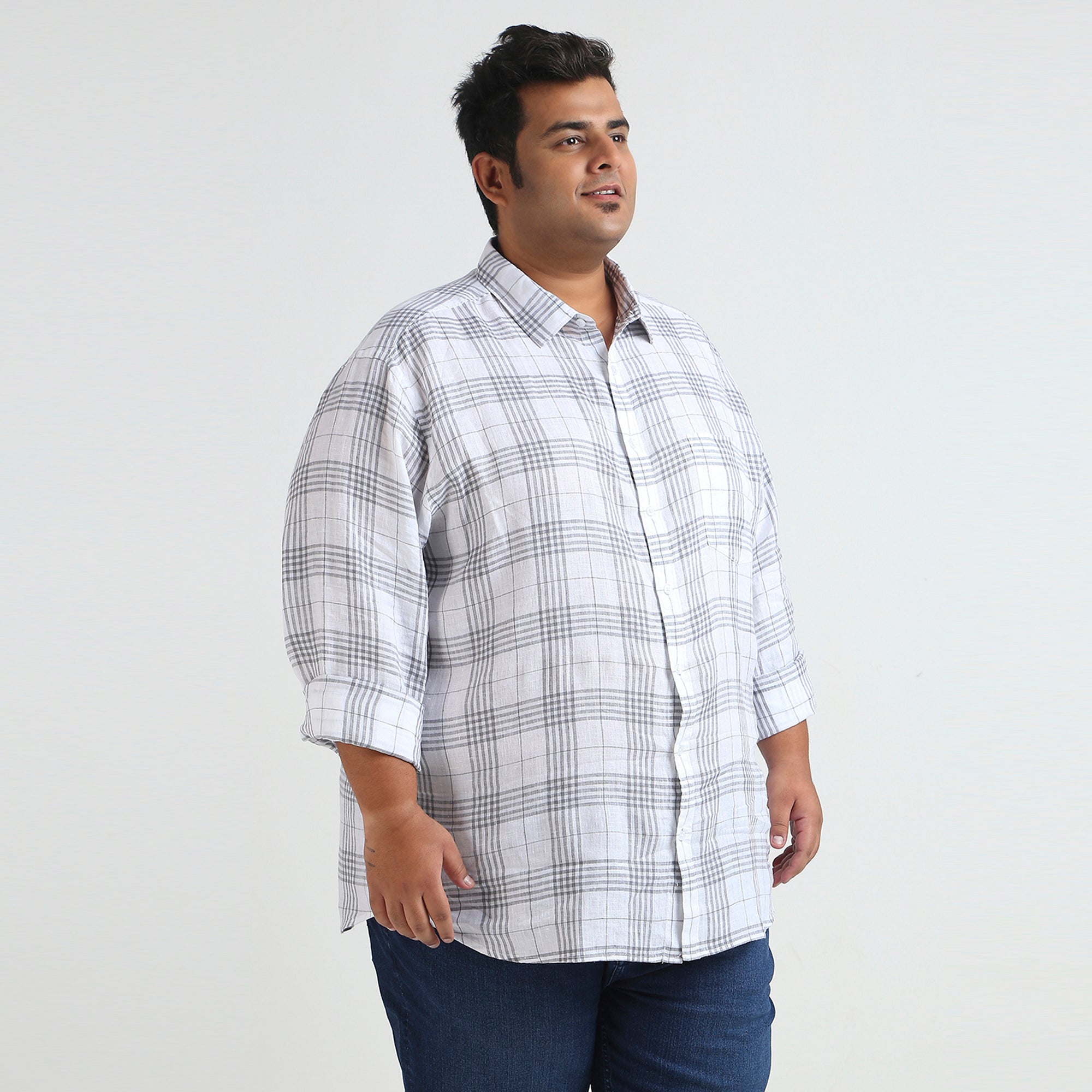 Plus Size Casual Shirt | 4XL - 10XL | 100% Linen | White
