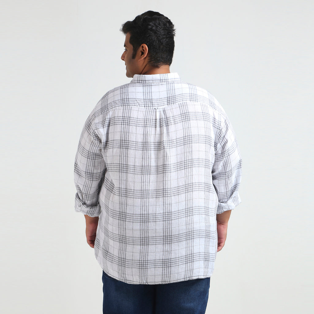 Plus Size Casual Shirt | 4XL - 10XL | 100% Linen | White