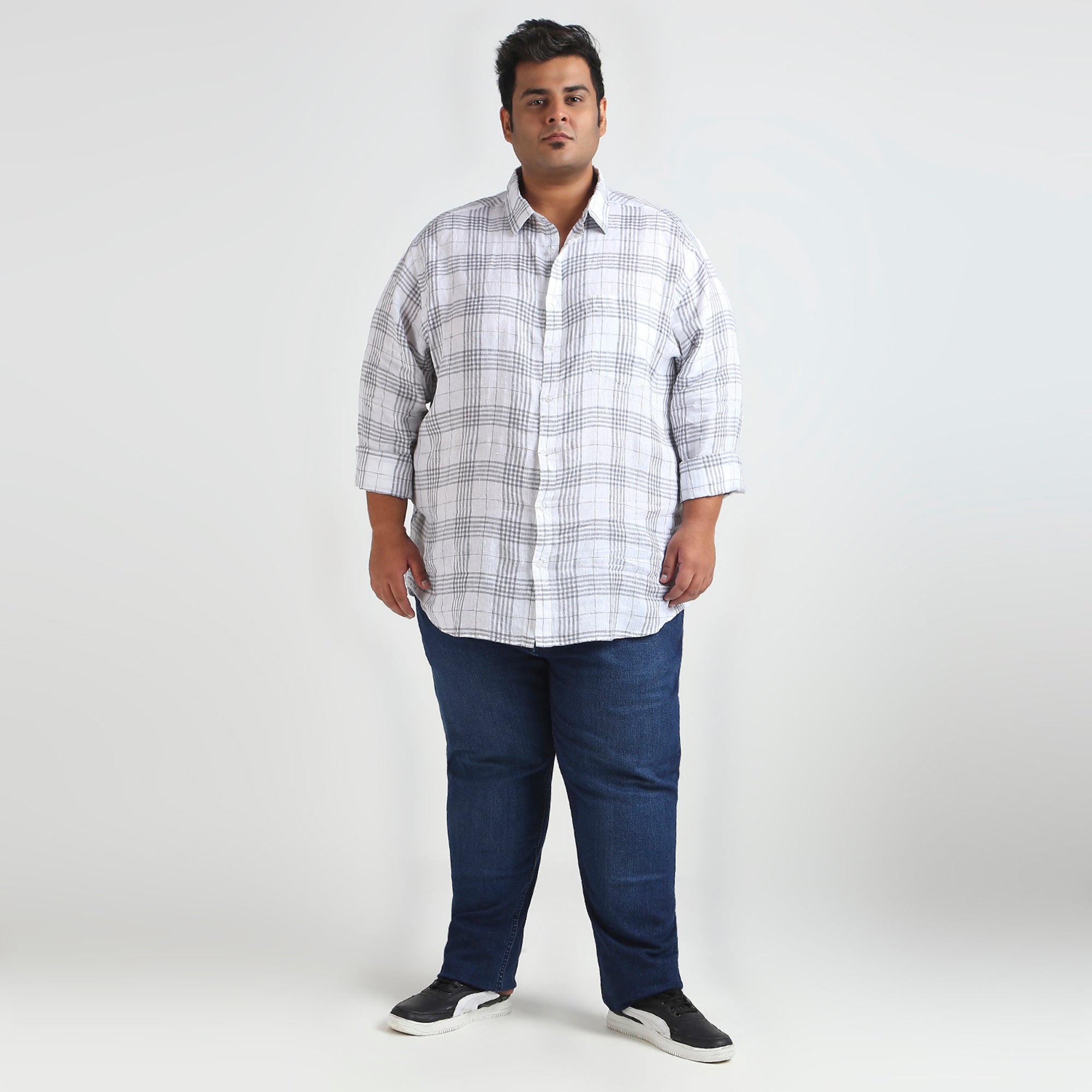 Plus Size Casual Shirt | 4XL - 10XL | 100% Linen | White