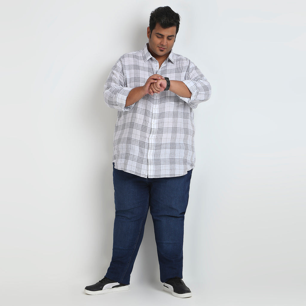 Plus Size Casual Shirt | 4XL - 10XL | 100% Linen | White