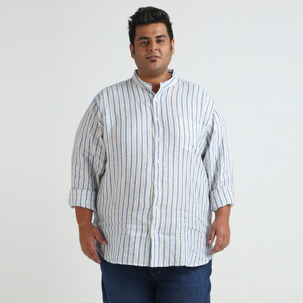 Plus Size Casual Shirt | 4XL - 10XL | 100% Linen | White