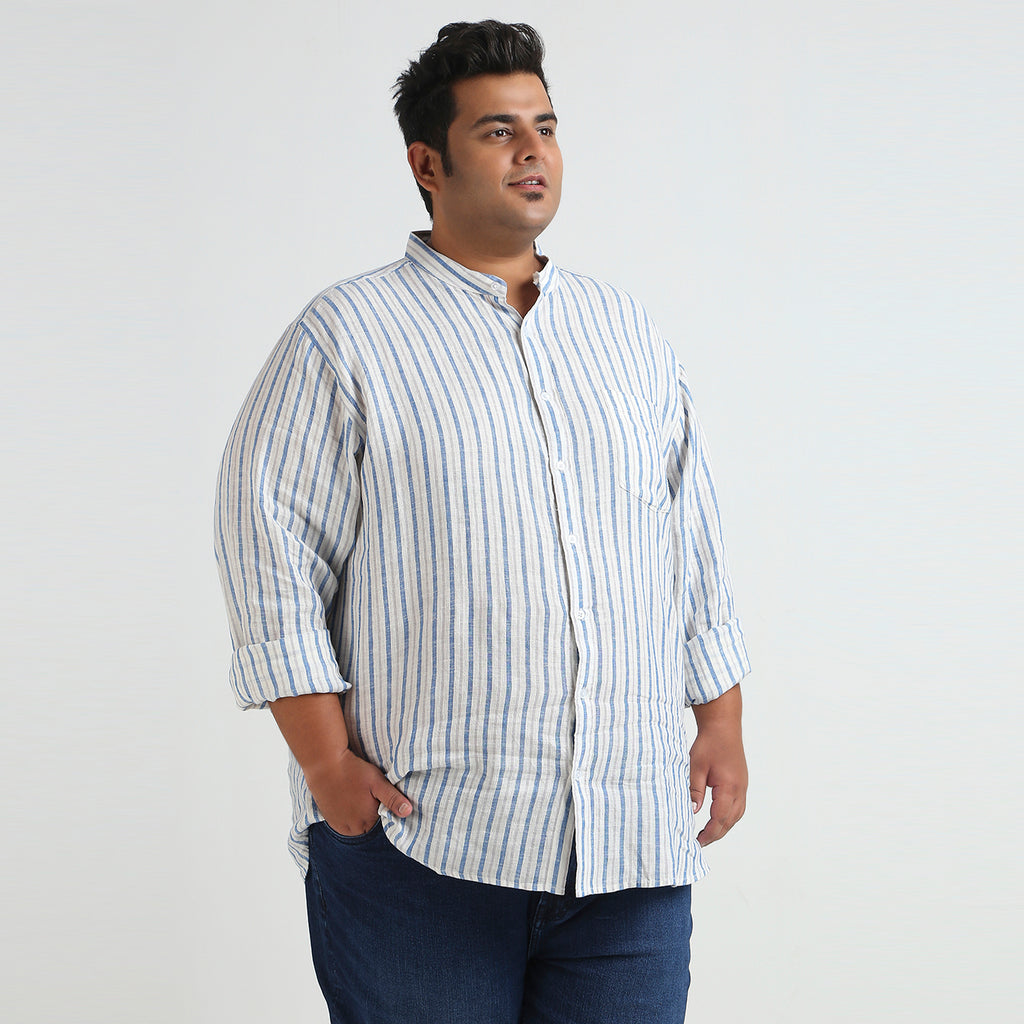 Plus Size Casual Shirt | 4XL - 10XL | 100% Linen | White