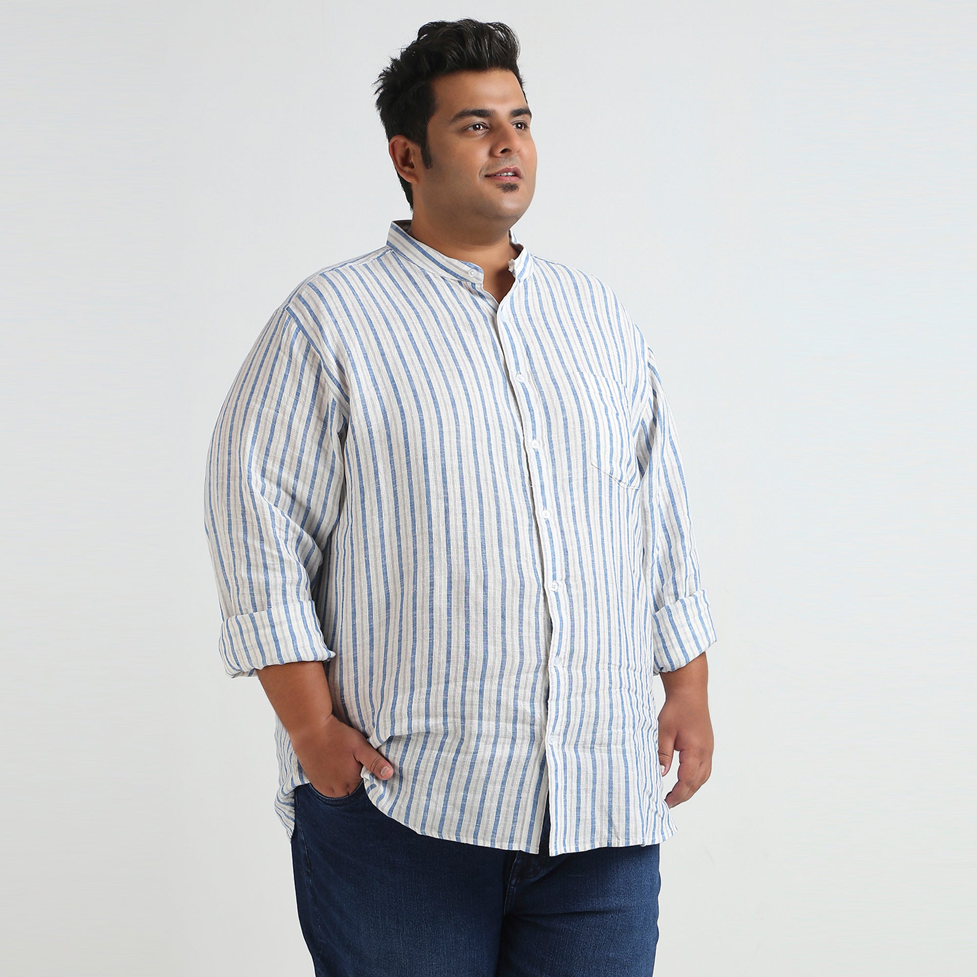 Plus Size Casual Shirt | 4XL - 10XL | 100% Linen | White
