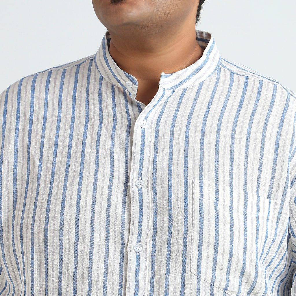 Plus Size Casual Shirt | 4XL - 10XL | 100% Linen | White