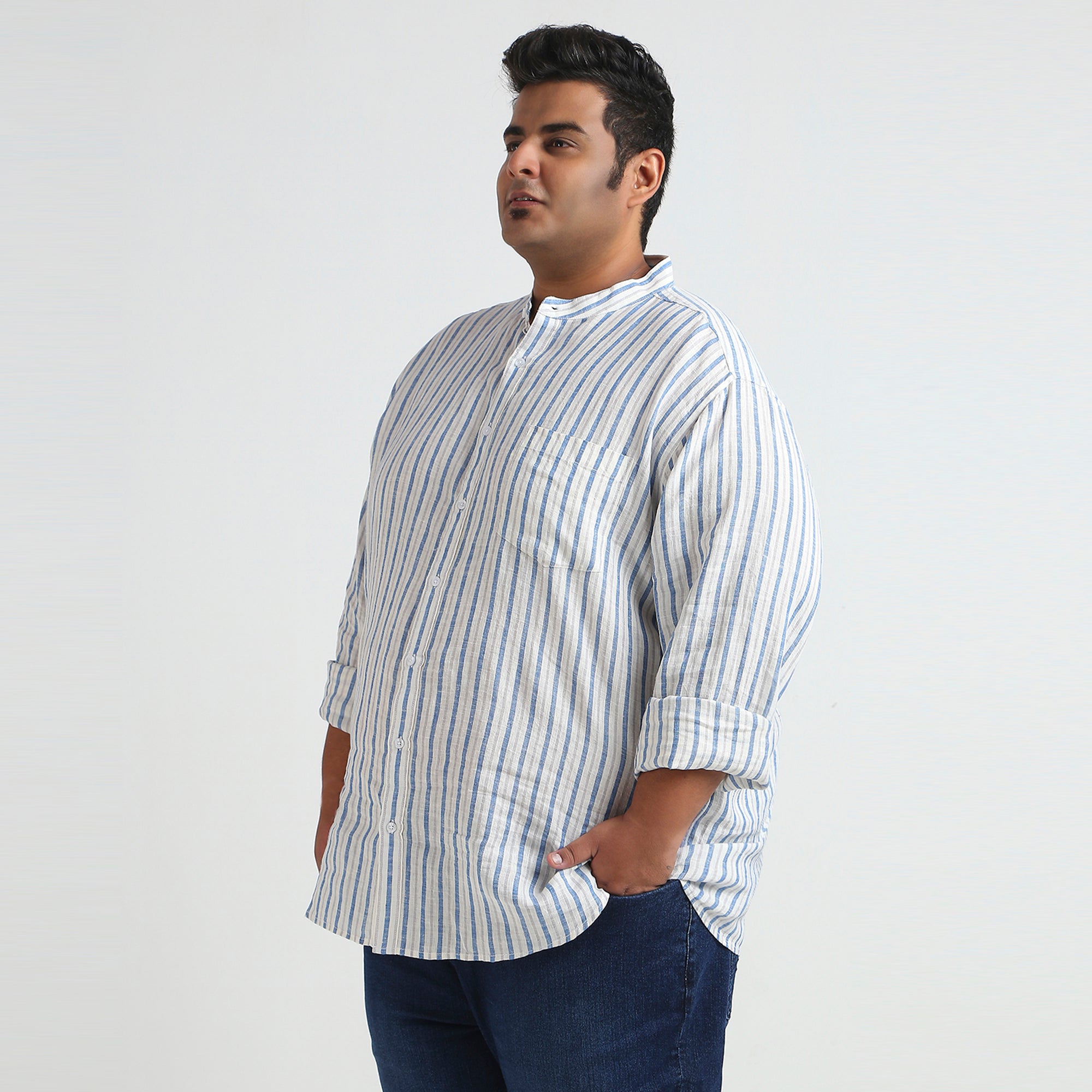 Plus Size Casual Shirt | 4XL - 10XL | 100% Linen | White