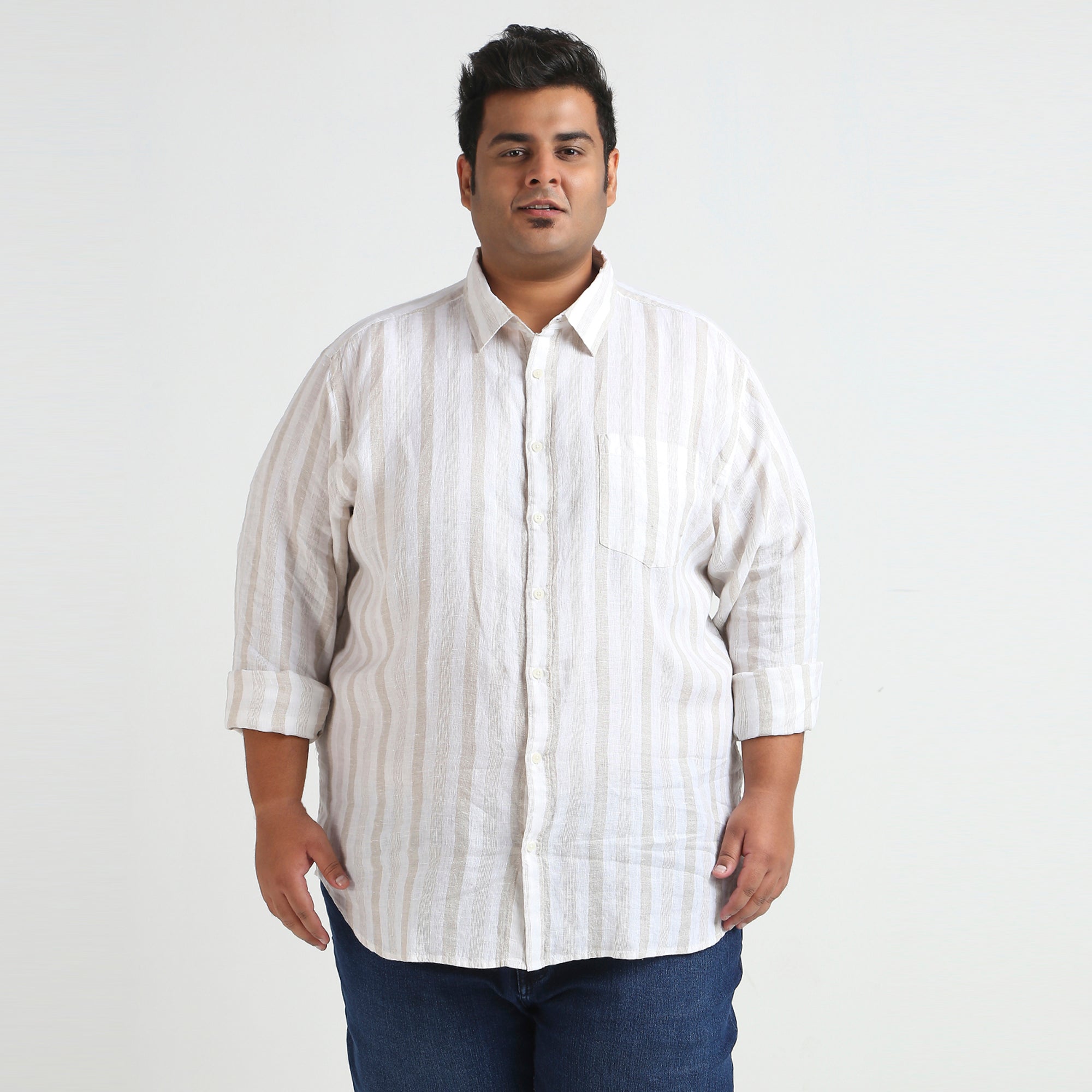 Plus Size Casual Shirt | 4XL - 10XL | 100% Linen | White