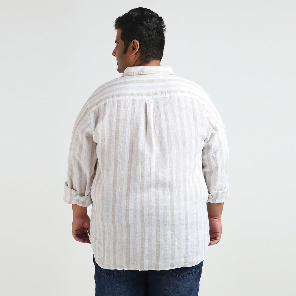 Plus Size Casual Shirt | 4XL - 10XL | 100% Linen | White