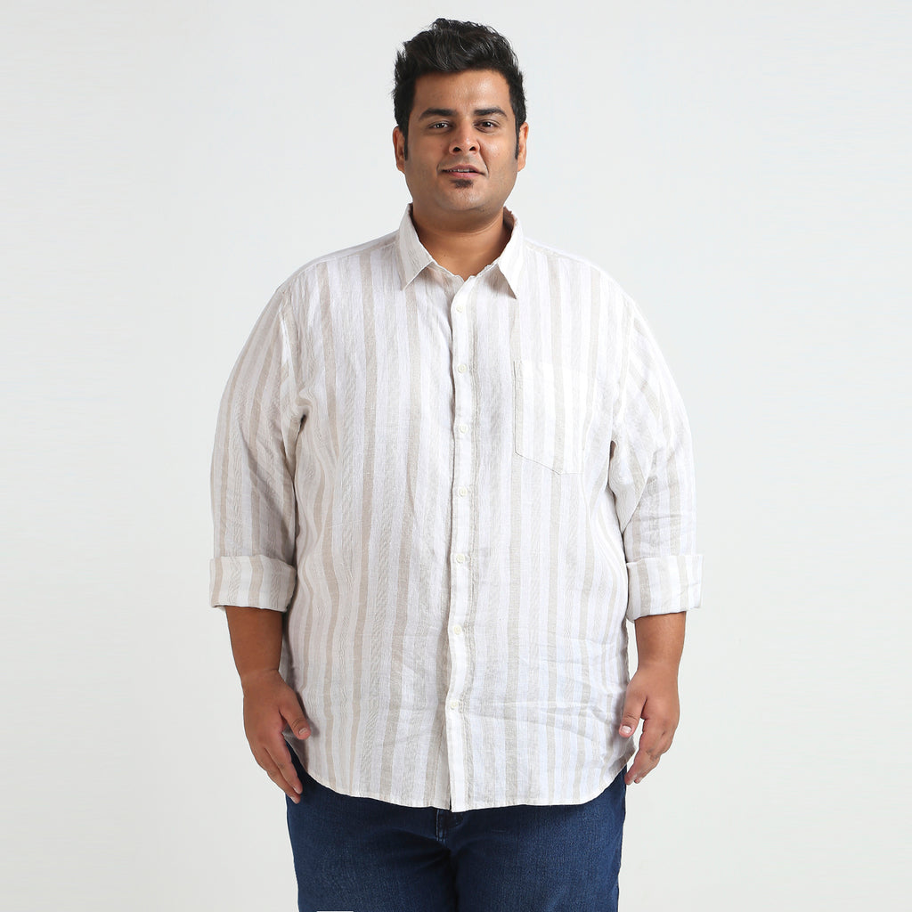 Plus Size Casual Shirt | 4XL - 10XL | 100% Linen | White