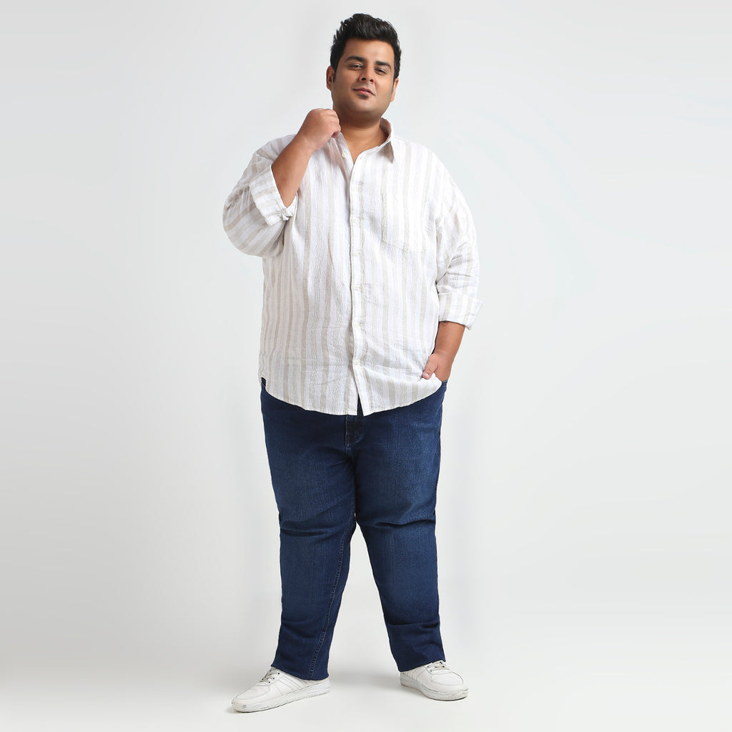 Plus Size Casual Shirt | 4XL - 10XL | 100% Linen | White