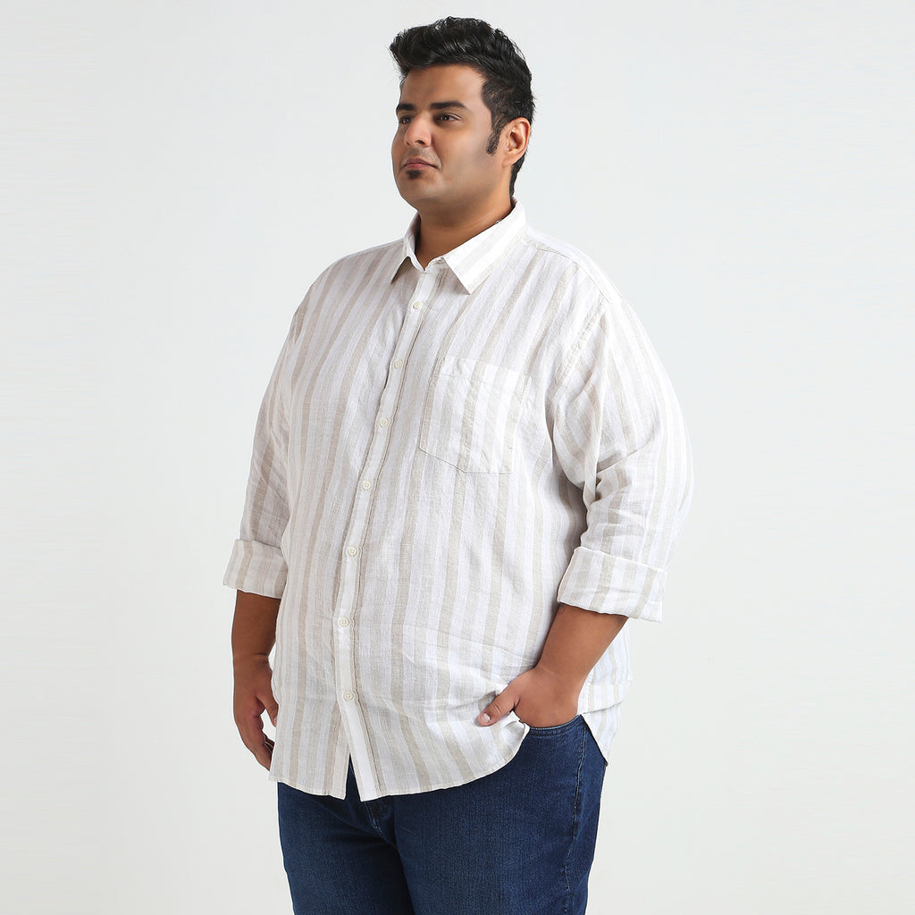 Plus Size Casual Shirt | 4XL - 10XL | 100% Linen | White