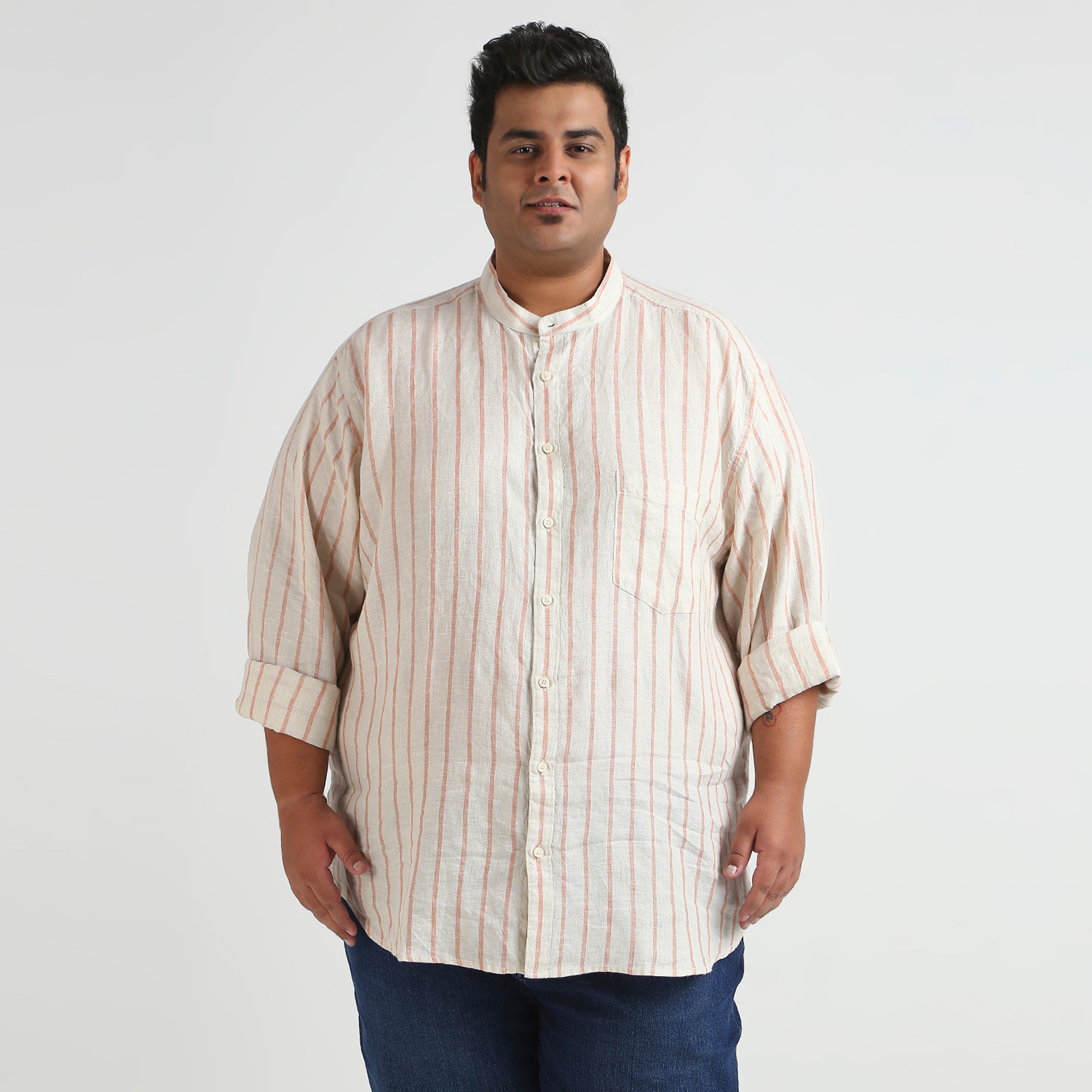 Plus Size Casual Shirt | 4XL - 10XL | 100% Linen | Ivory