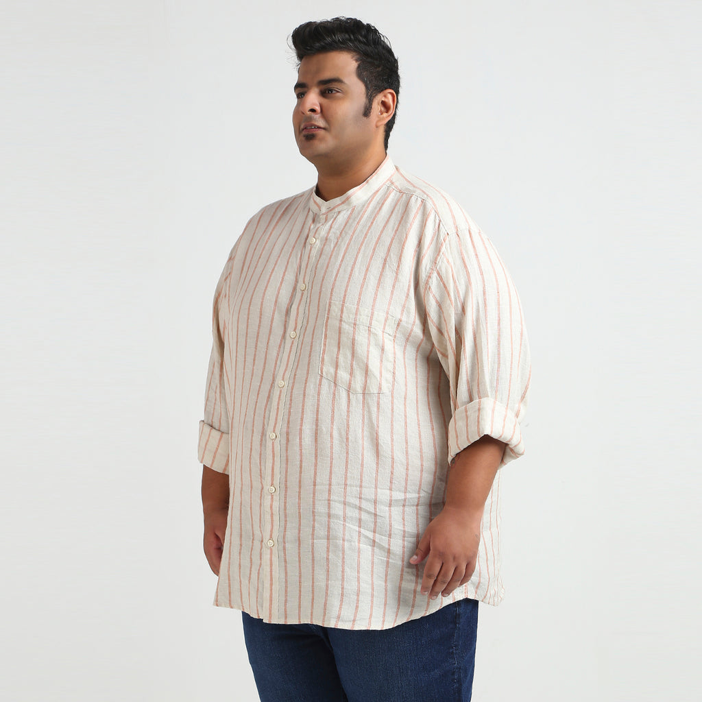 Plus Size Casual Shirt | 4XL - 10XL | 100% Linen | Ivory