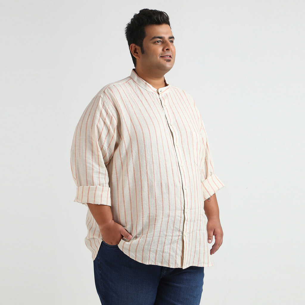 Plus Size Casual Shirt | 4XL - 10XL | 100% Linen | Ivory