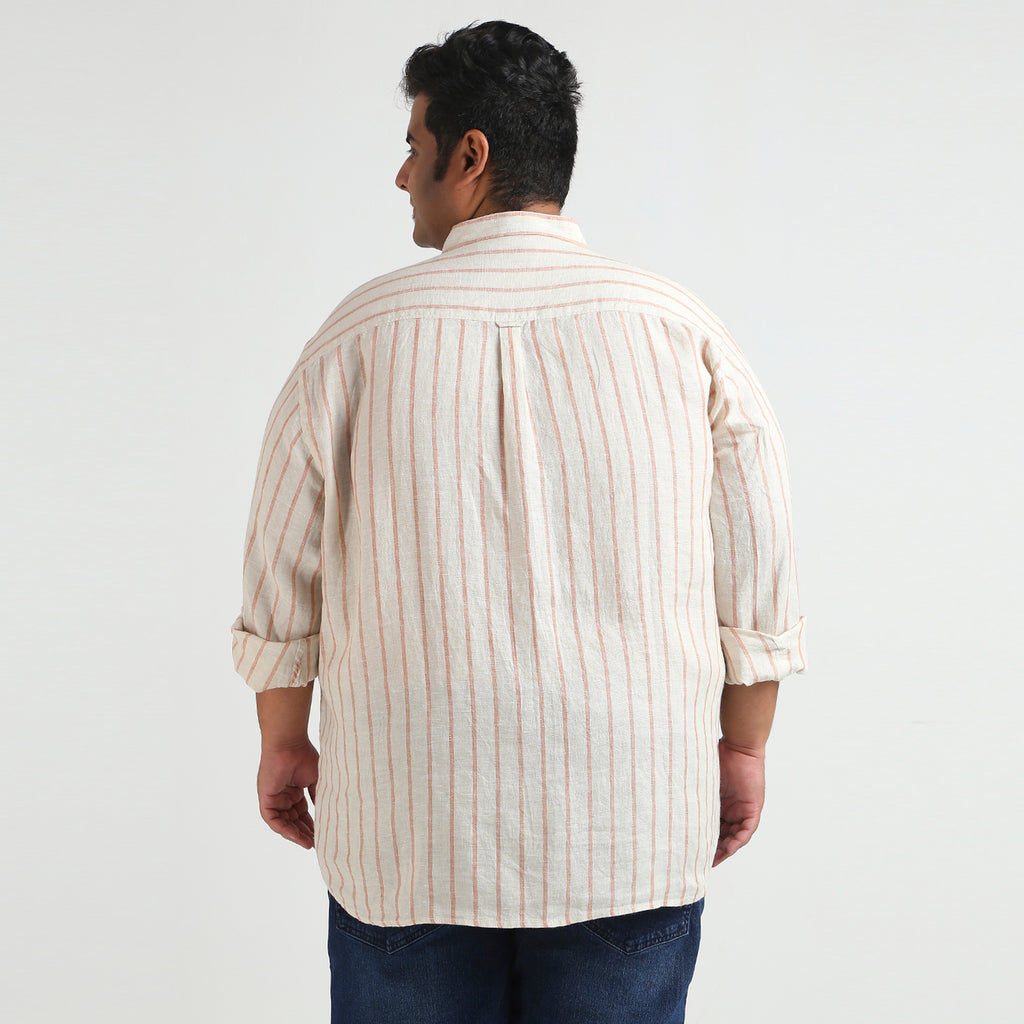Plus Size Casual Shirt | 4XL - 10XL | 100% Linen | Ivory