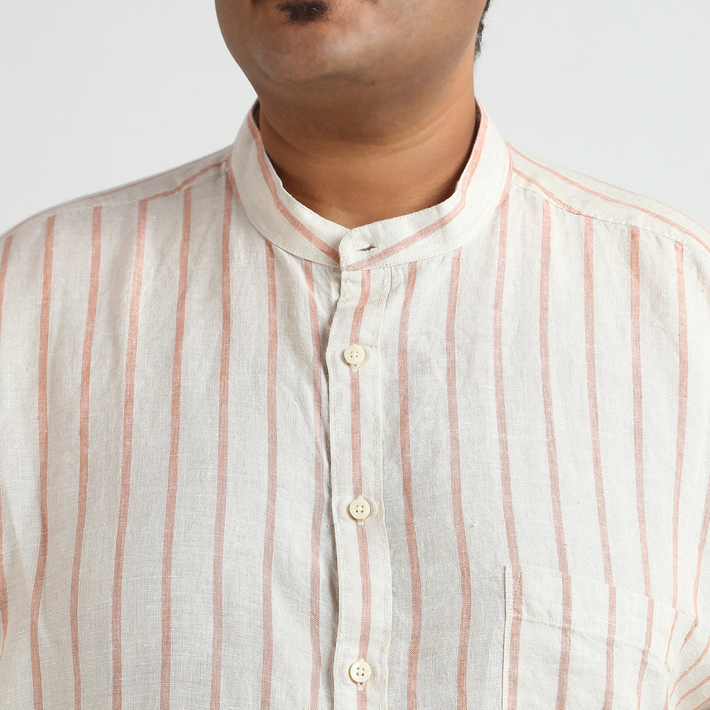 Plus Size Casual Shirt | 4XL - 10XL | 100% Linen | Ivory