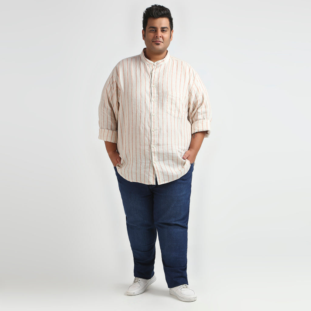 Plus Size Casual Shirt | 4XL - 10XL | 100% Linen | Ivory