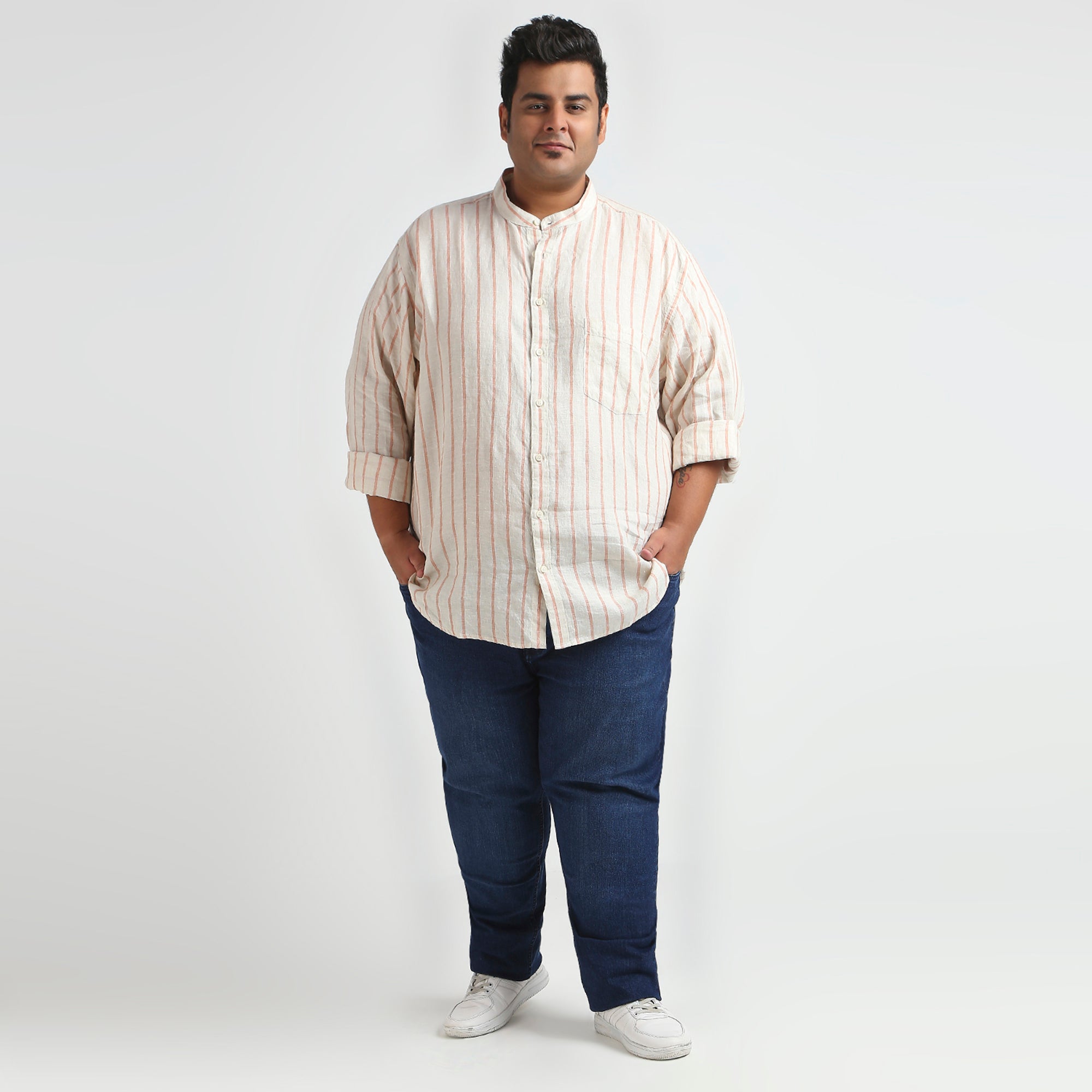 Plus Size Casual Shirt | 4XL - 10XL | 100% Linen | Ivory