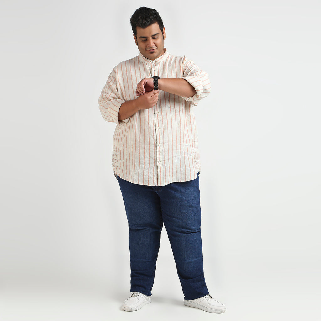 Plus Size Casual Shirt | 4XL - 10XL | 100% Linen | Ivory