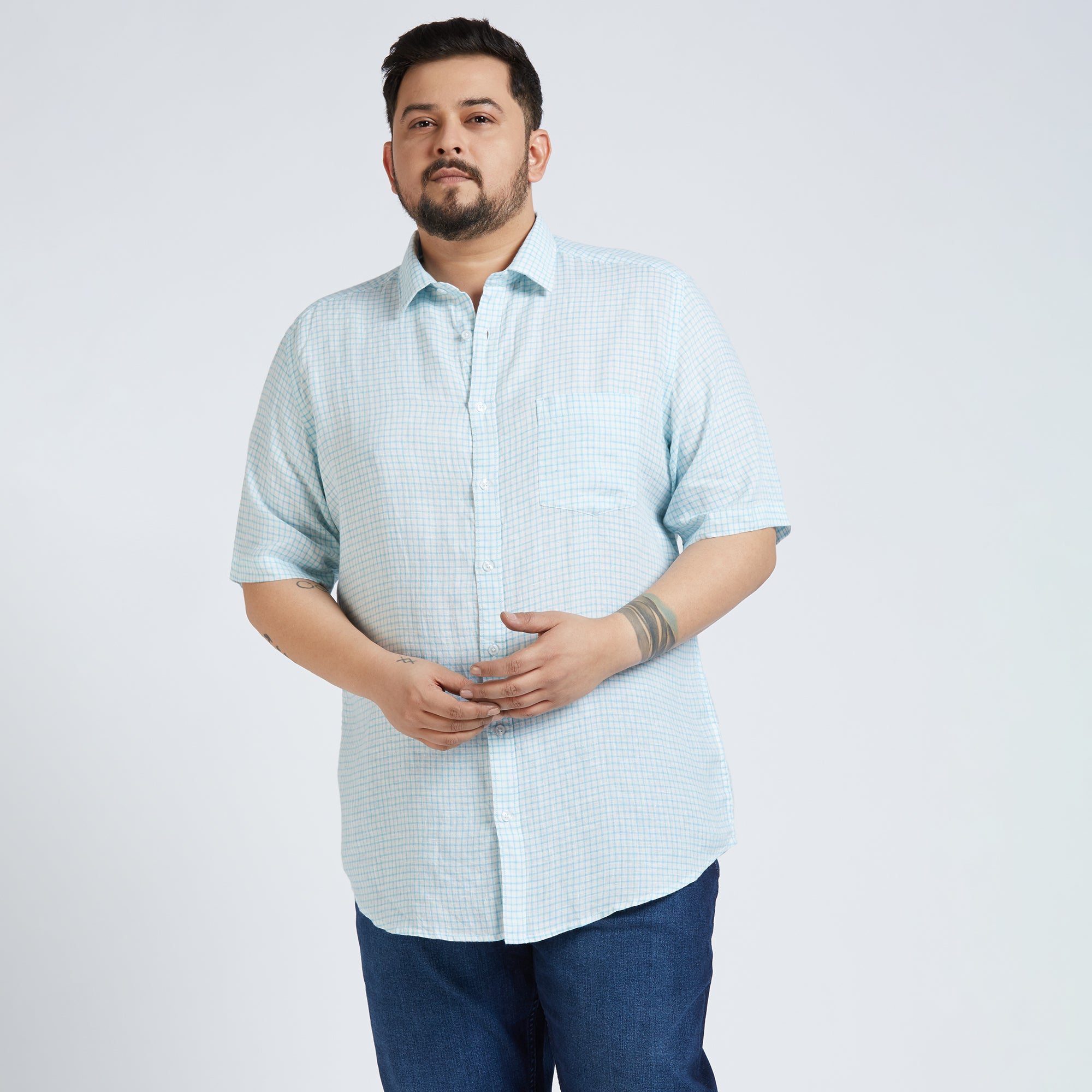 Plus Size Casual Shirt | 4XL - 10XL | 100% Linen | White