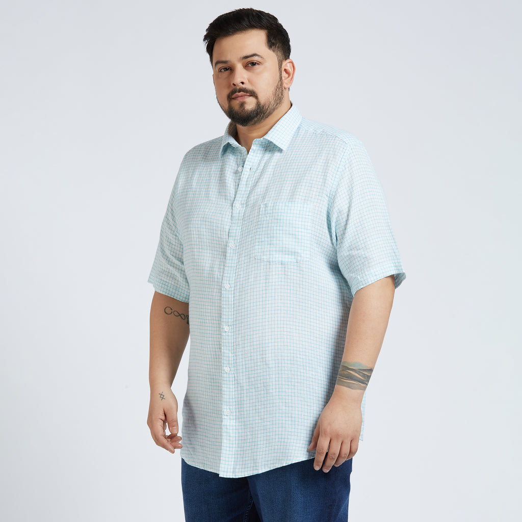 Plus Size Casual Shirt | 4XL - 10XL | 100% Linen | White