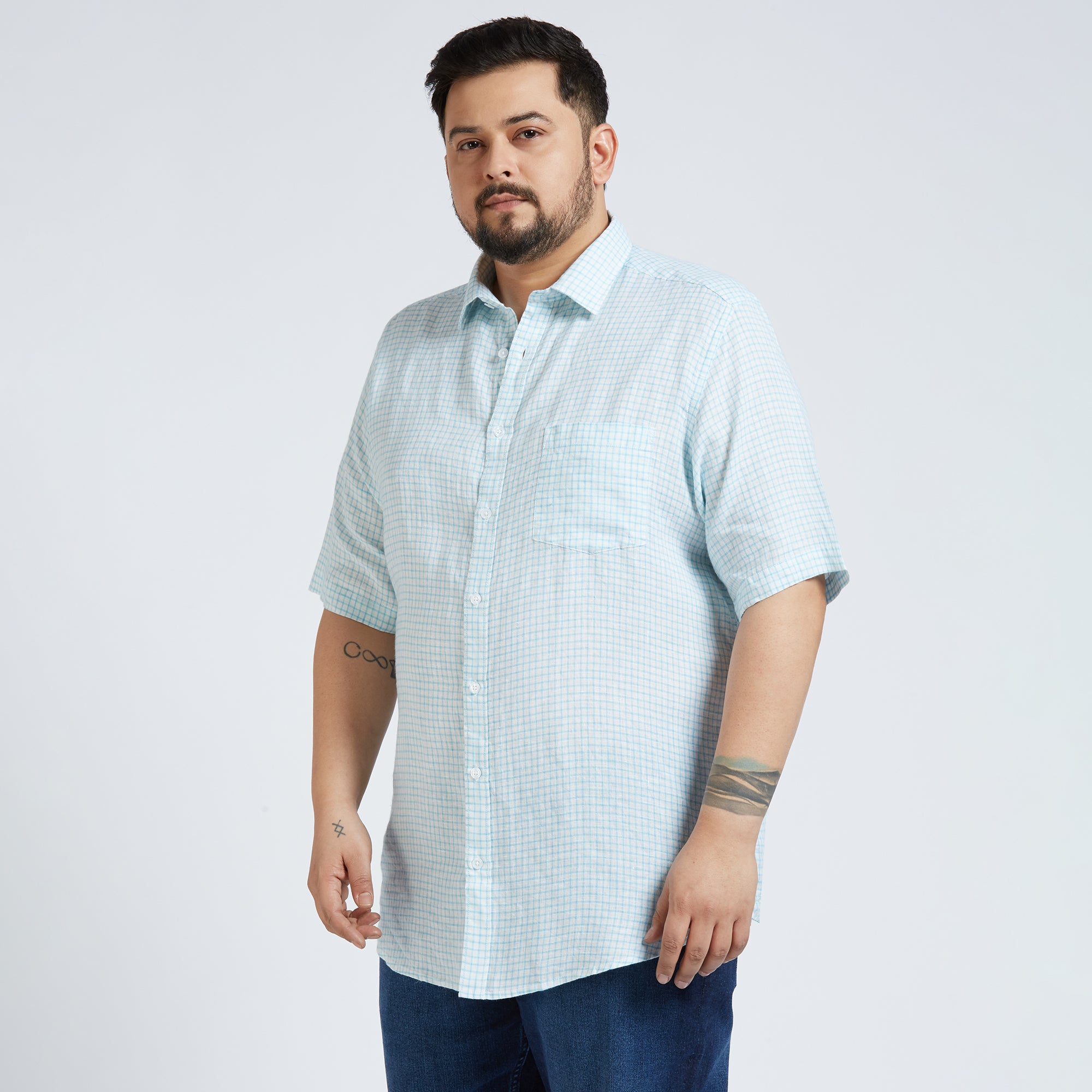 Plus Size Casual Shirt | 4XL - 10XL | 100% Linen | White