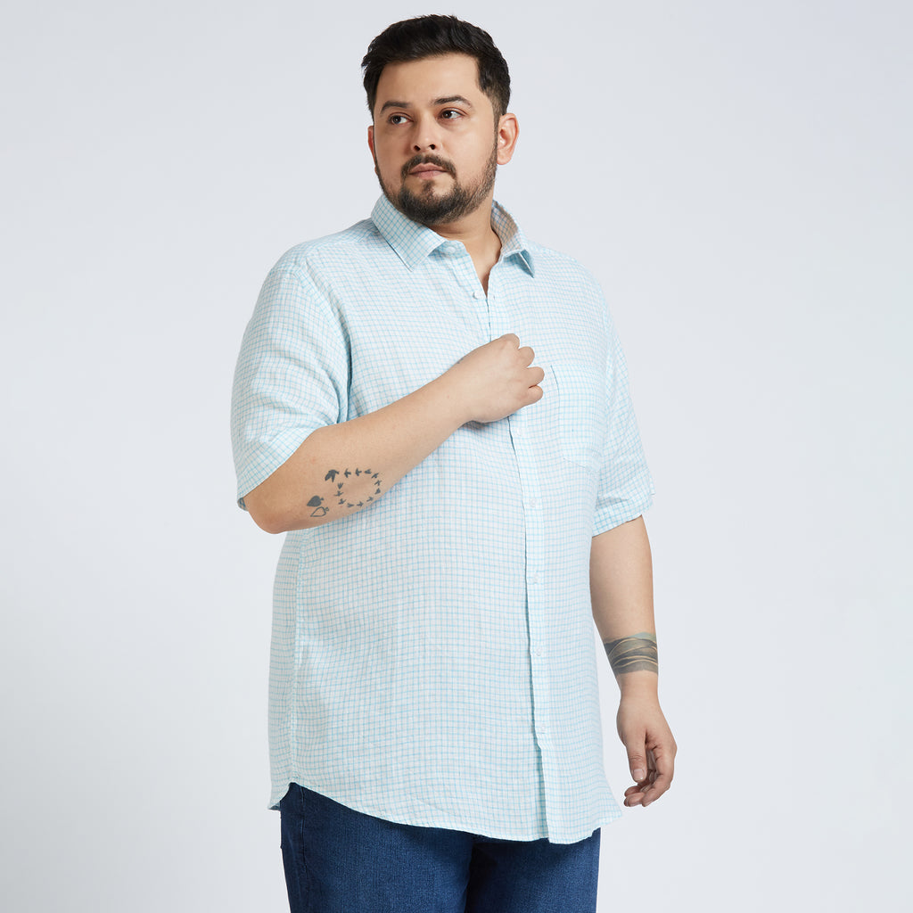 Plus Size Casual Shirt | 4XL - 10XL | 100% Linen | White