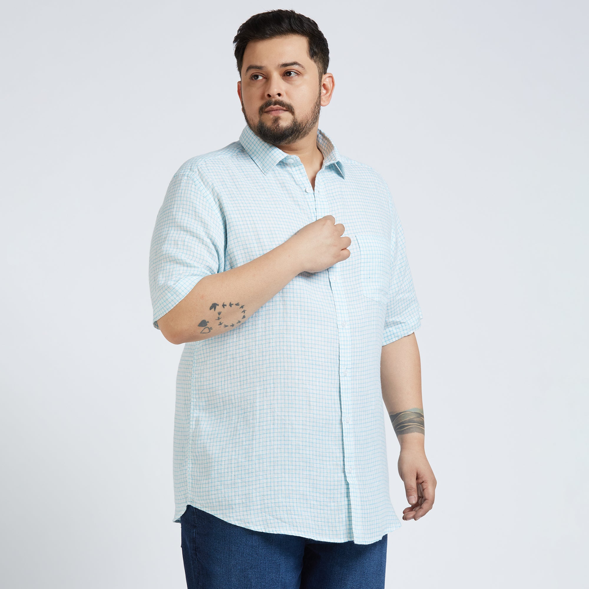 Plus Size Casual Shirt | 4XL - 10XL | 100% Linen | White
