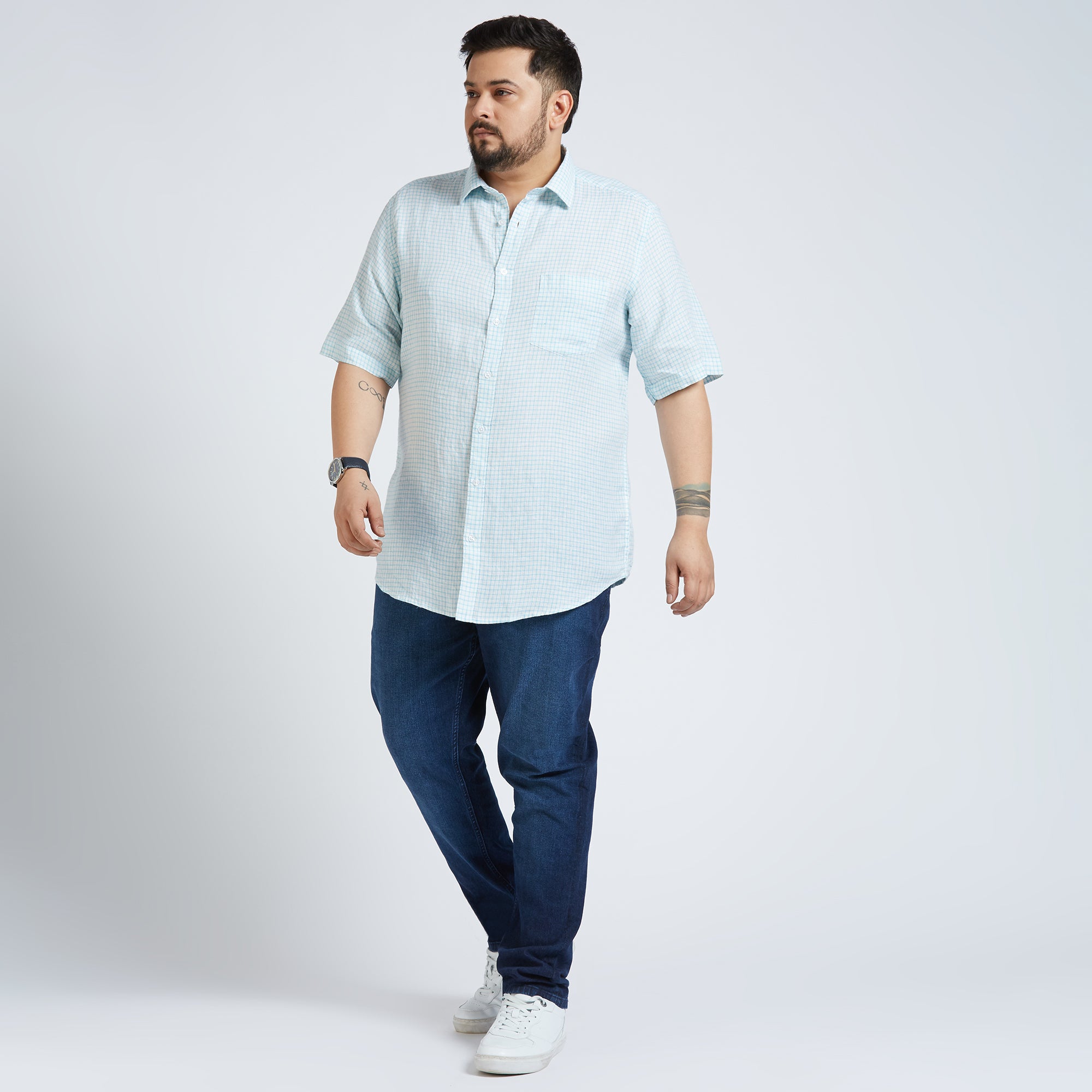 Plus Size Casual Shirt | 4XL - 10XL | 100% Linen | White