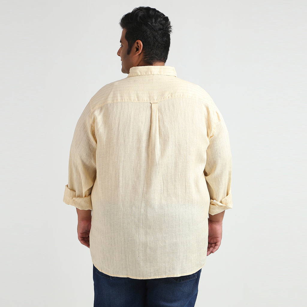 Plus Size Casual Shirt | 4XL - 10XL | 100% Linen | Cream