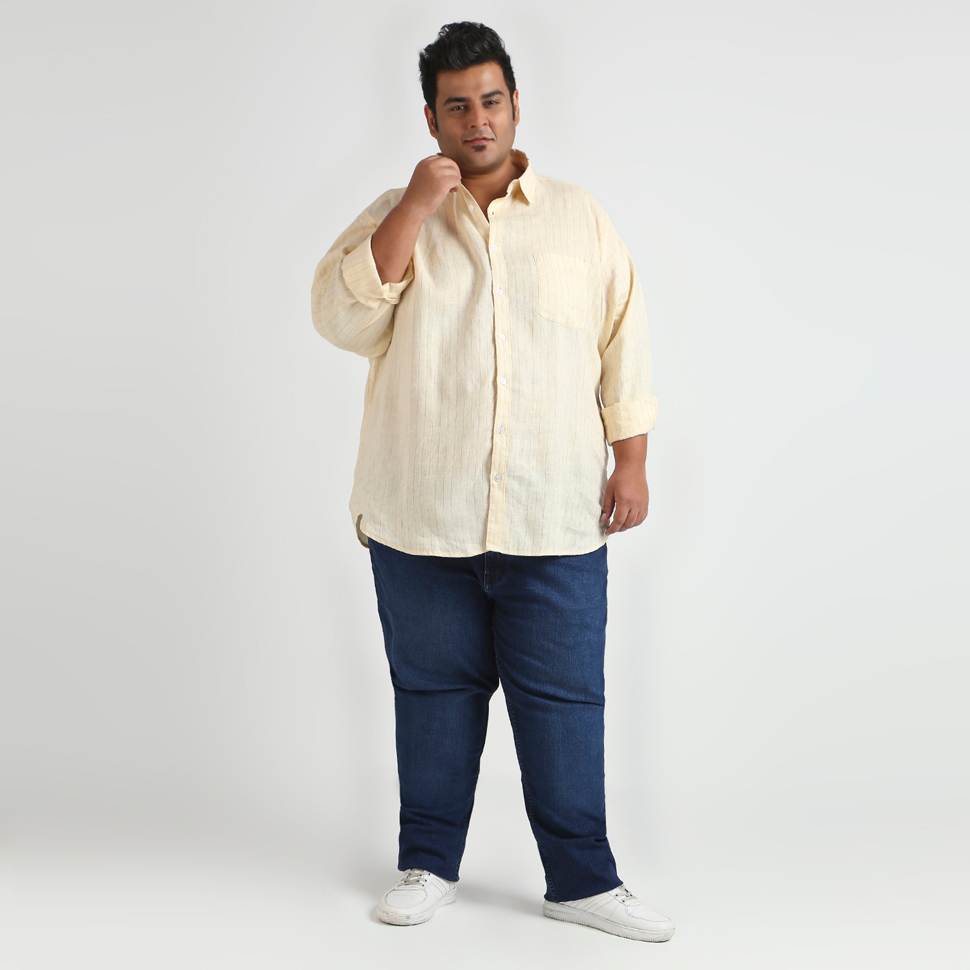 Plus Size Casual Shirt | 4XL - 10XL | 100% Linen | Cream